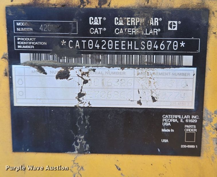 image for item DT5277 2007 Caterpillar  420E backhoe