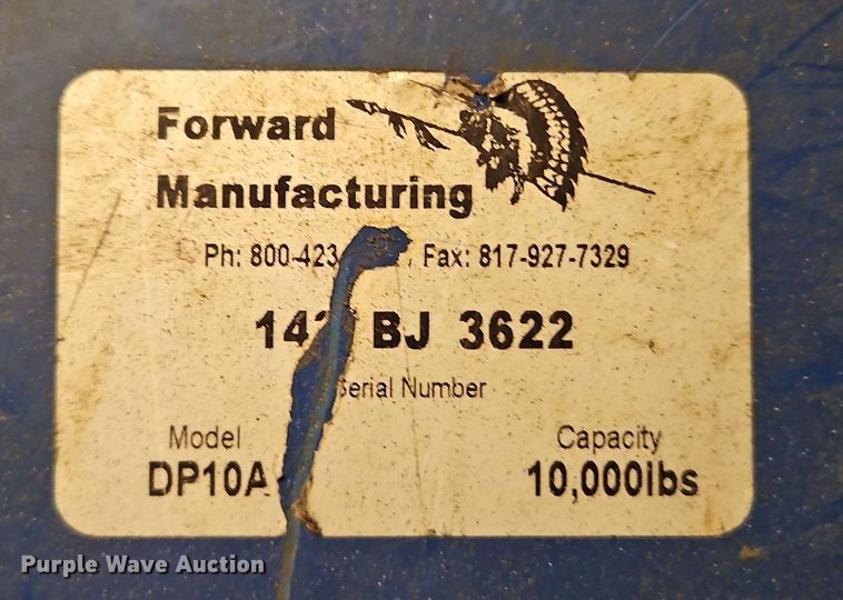 image for item DT7503 Forward Manufacturing DP10A two post automotive lift 