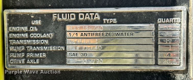 image for item DX1122 1990 Ford CF8000 pumper fire truck