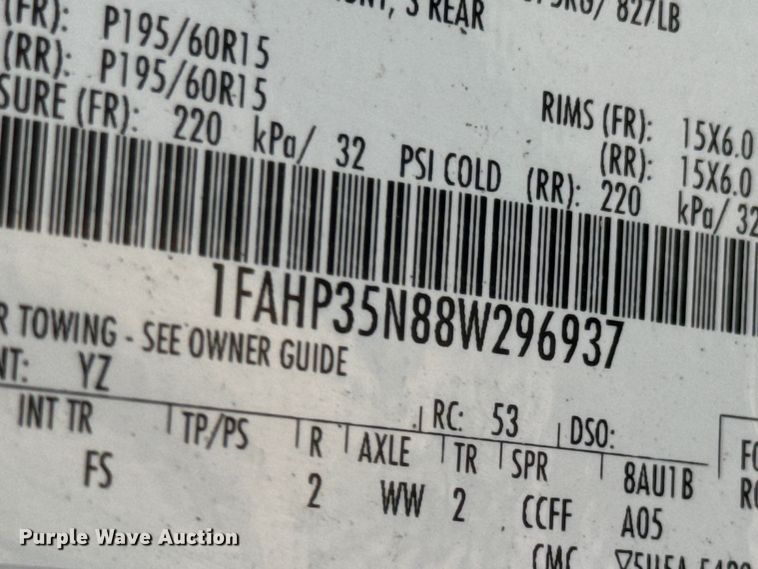 image for item DX1252 2008 Ford Focus 