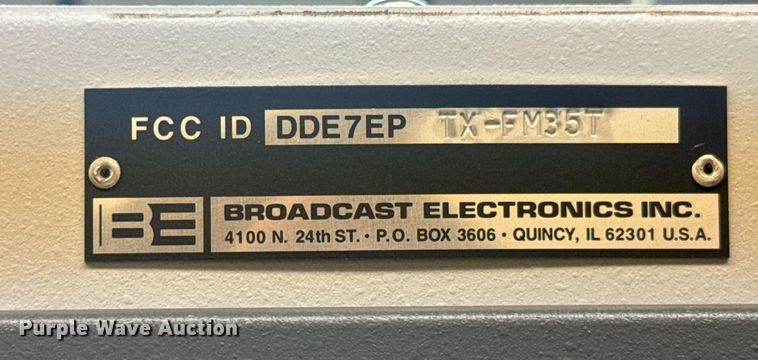 image for item DX1282 Broadcast Electronics FM35T FM transmitter