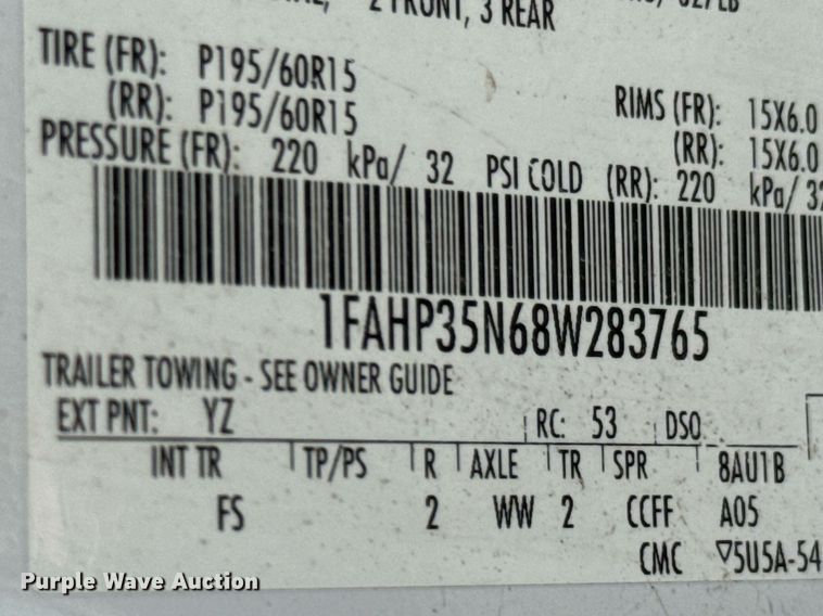 image for item DX1292 2008 Ford Focus SE 