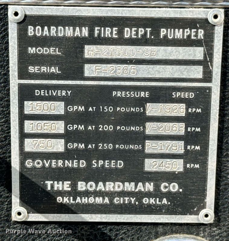 image for item DX1328 1979 Hendrickson  pumper fire truck