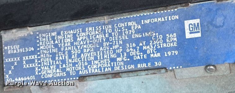 image for item DX1328 1979 Hendrickson  pumper fire truck