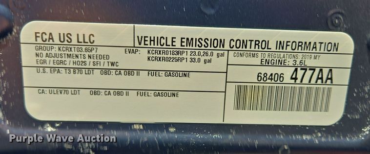 image for item EE8515 2019 Dodge Ram 1500 pickup truck
