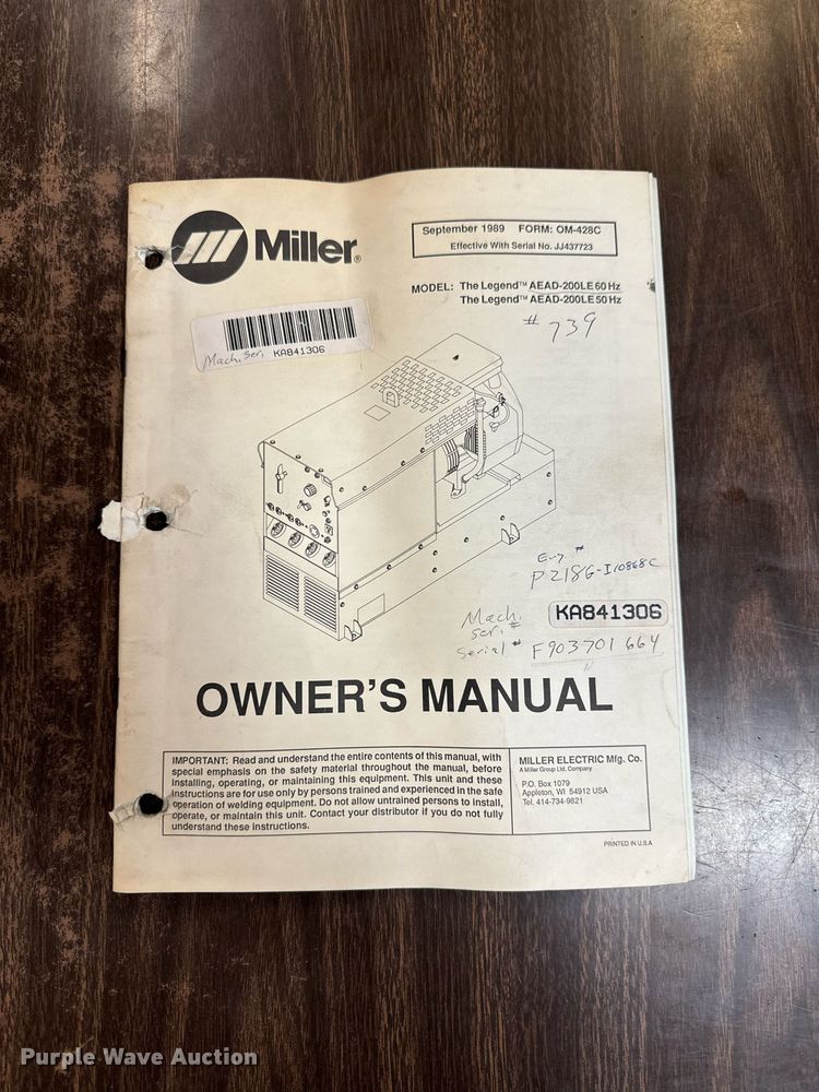 image for item EG6690 Miller Legend AEAD 200LE welder