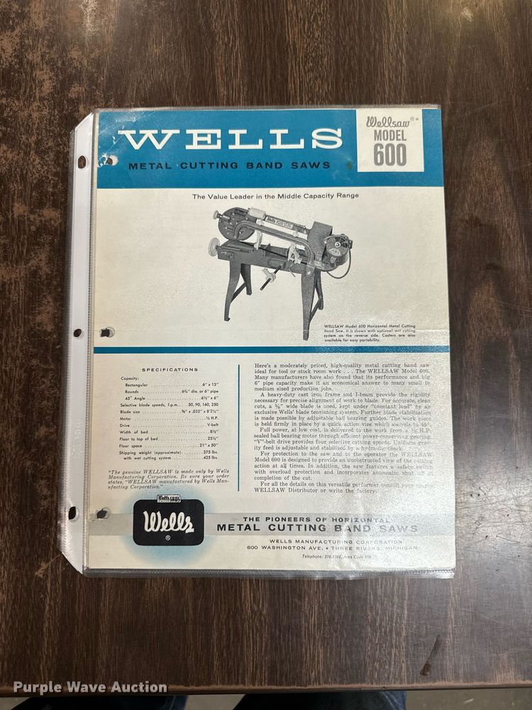 image for item EG6692 Wells 600 band saw