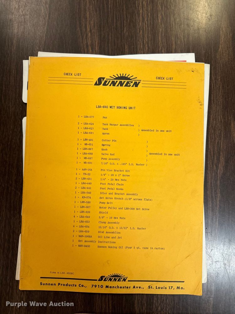 image for item EG6695 Sunnen LB  grinder