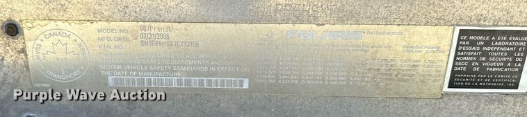 image for item EG6745 2007 Polaris 600 HOCFI snowmobile