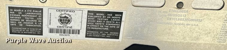 image for item EG6746 2014 Polaris Assault 800 snowmobile