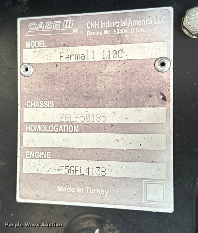 image for item EH7022 2016 Case Farmall 110C  MFWD tractor