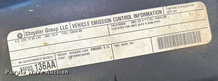 image for item EJ4862 2011 Dodge Charger  Police