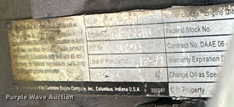 image for item EK0018 1972 AM General M818 brush fire truck