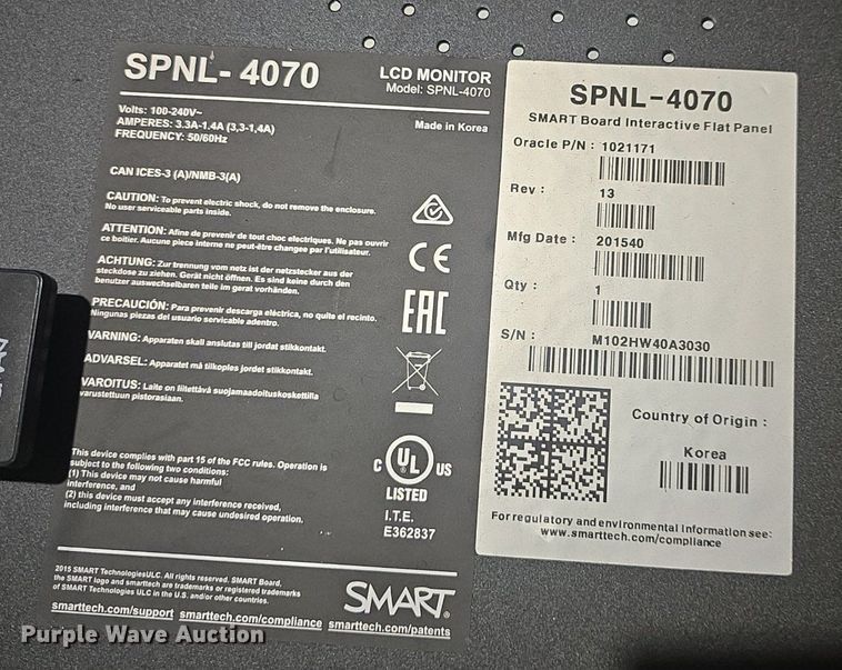 image for item EK2222 (14) Smart Board televisions 