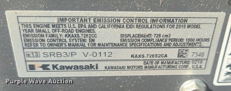 image for item EK2231 2019 Kubota SZ2248 ZTR lawn mower