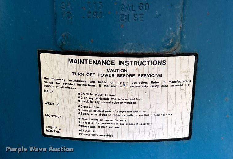 image for item EK3416 Puma TE5060V air compressor