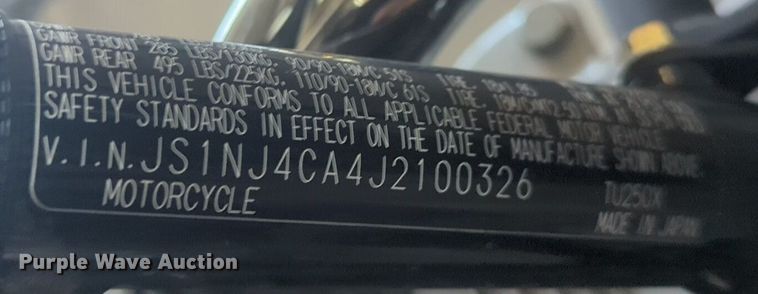 image for item EQ2124 2018 Suzuki TU250X motorcycle