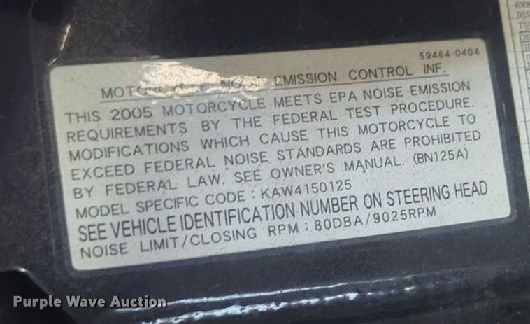 image for item EQ2127 2005 Kawsaki Eliminator motorcycle