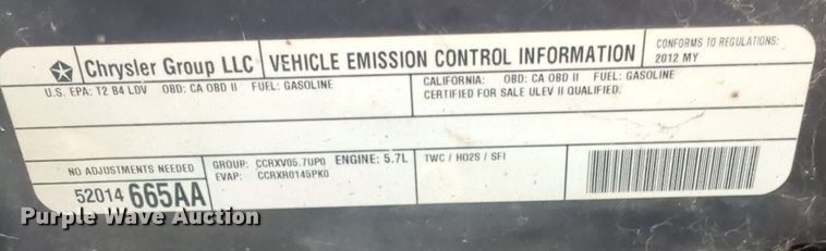 image for item EQ2206 2012 Dodge Charger Police 