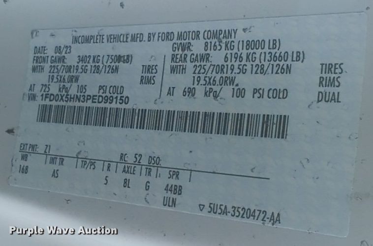 image for item EQ2213 2023 Ford  F550 truck cab and chassis