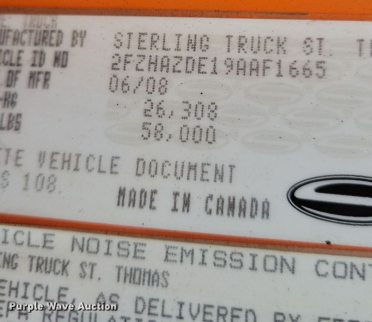 image for item JO9375 2009 Sterling LT9500 dump truck