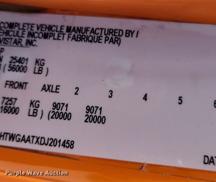 image for item JO9376 2013 International WorkStar 7000 dump truck