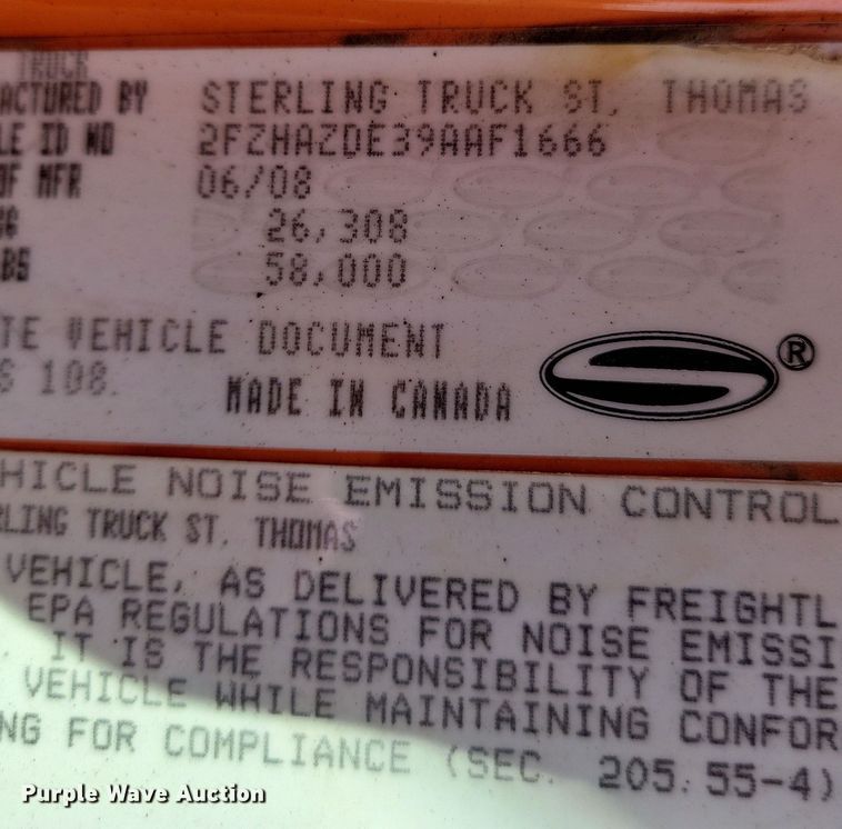 image for item JO9378 2009 Sterling LT9500 dump truck