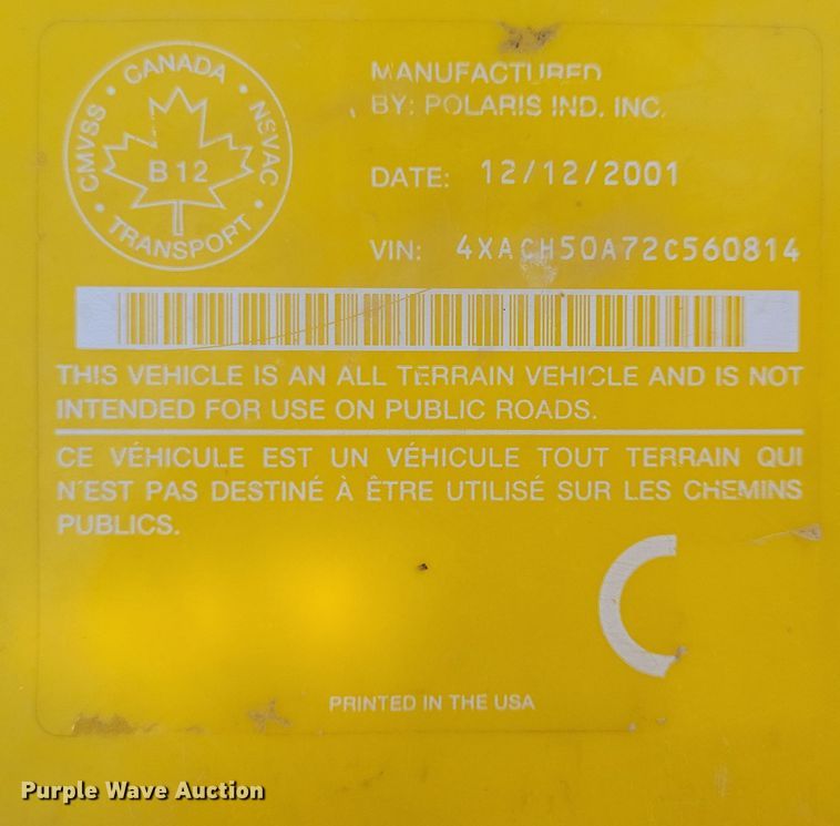 image for item JO9402 2000 Polaris Sportsman 500 HD ATV