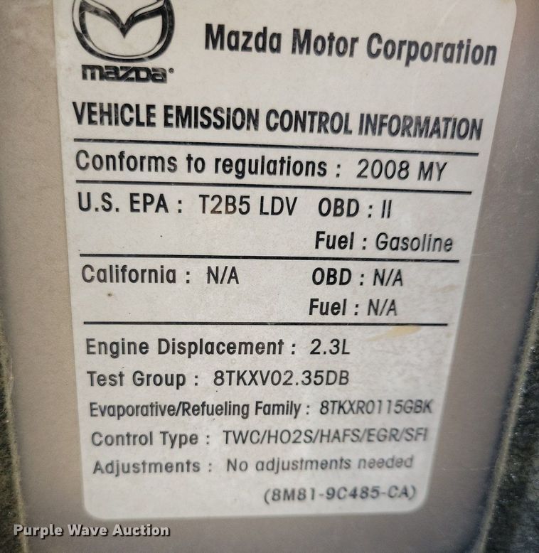 image for item JO9453 2008 Mazda Mazda 6 