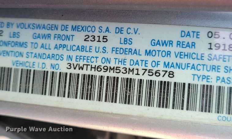 image for item JO9461 2003 Volkswagen Jetta 