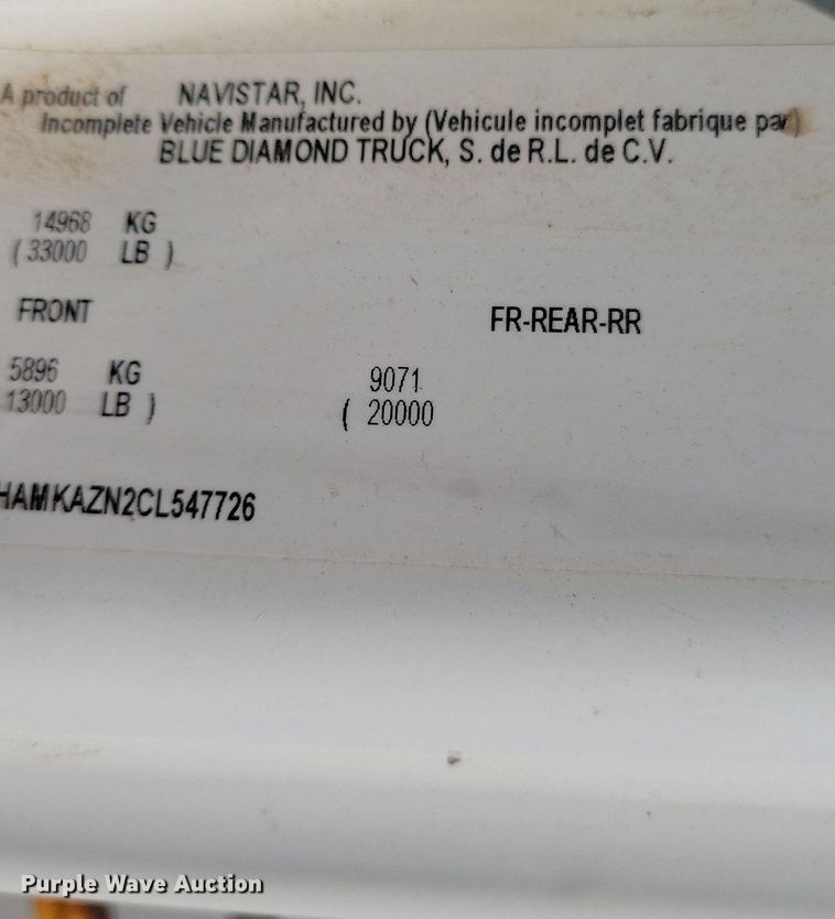 image for item JO9462 2012 International DuraStar 4400 bucket truck