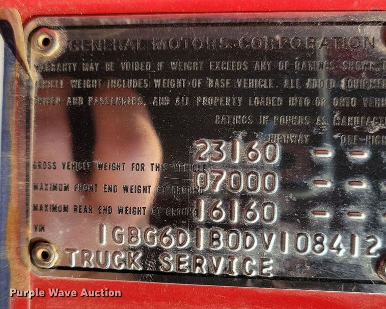 image for item JO9463 1983 Chevrolet  C60 pumper fire truck