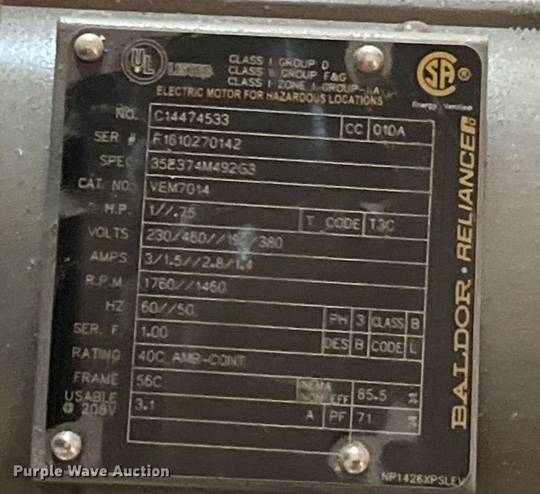 image for item LC9167 (2) Baldor VEM7014 electric motor