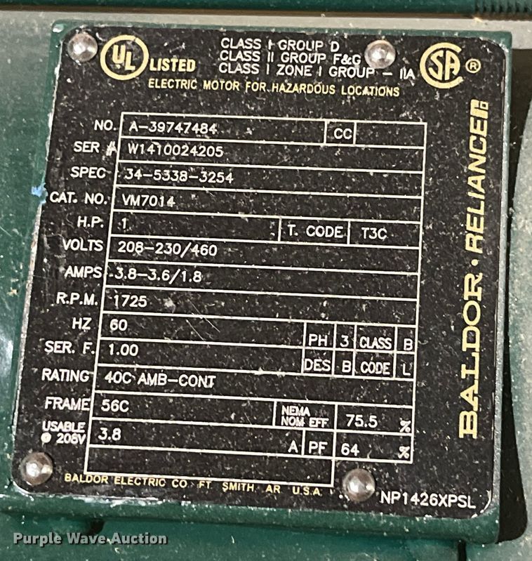 image for item LC9168 (2) Baldor electric motors 