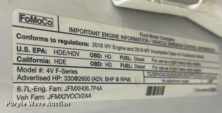 image for item LC9188 2018 Ford F450 Super Duty XL SuperCab flatbed truck