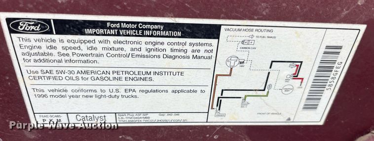 image for item LC9198 1996 Ford F150 pickup truck