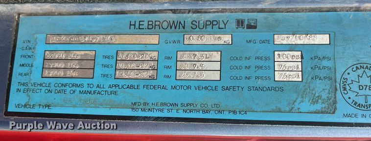 image for item LC9199 1988 International  F2574 dump truck