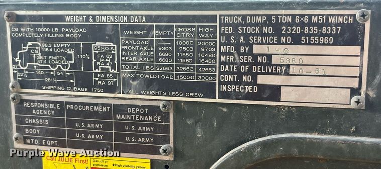 image for item LC9217 1961 International M51 dump truck