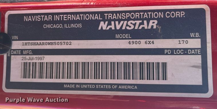 image for item LC9218 1998 International  4900 dump truck