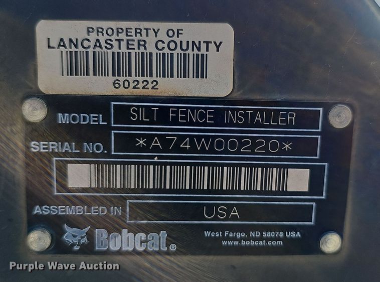 image for item LW9898 Bobcat skid steer fence installer