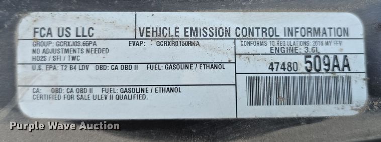 image for item LW9900 2016 Dodge Grand Caravan van