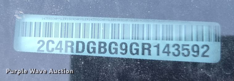 image for item LW9900 2016 Dodge Grand Caravan van