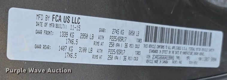 image for item LW9920 2016 Dodge Grand Caravan van