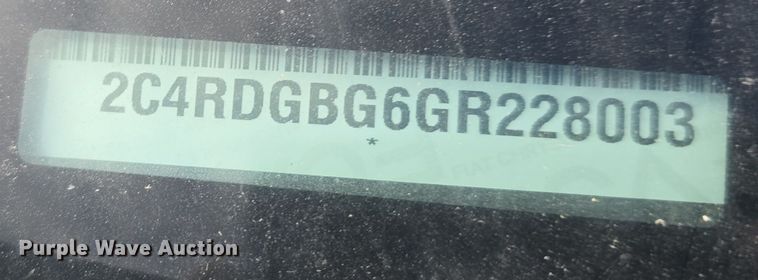 image for item LW9920 2016 Dodge Grand Caravan van