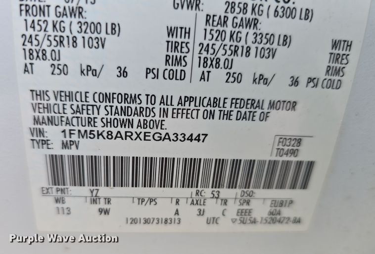 image for item LW9921 2014 Ford Explorer Police Interceptor SUV