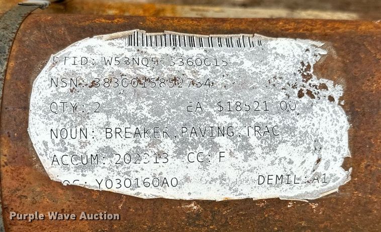 image for item MV9172 Indeco HP5500 excavator breaker