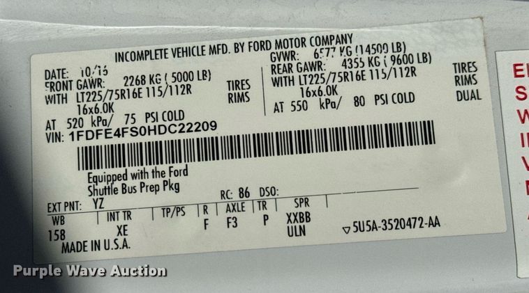 image for item MV9248 2017 Goshen Impulse Ford 220 shuttle bus