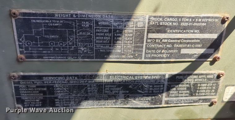 image for item NG9447 2004 AM General truck cab and chassis