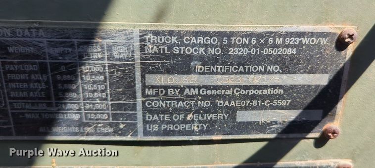 image for item NG9447 2004 AM General truck cab and chassis