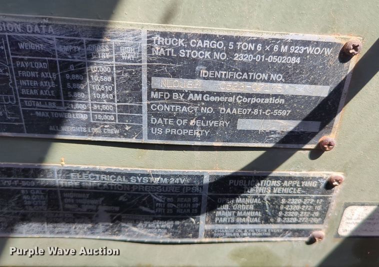 image for item NG9447 2004 AM General truck cab and chassis